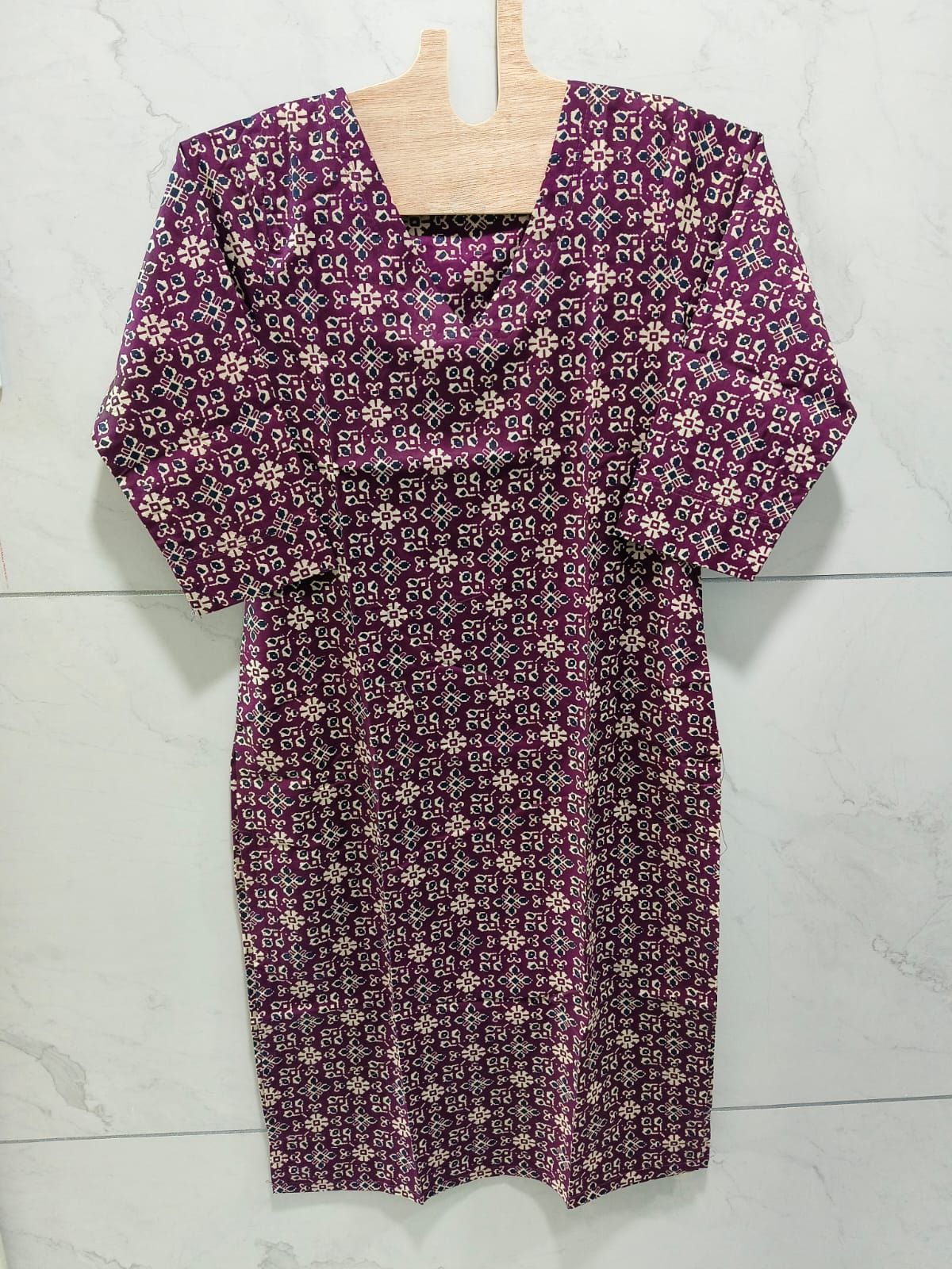 Wine Cotton Kurti
