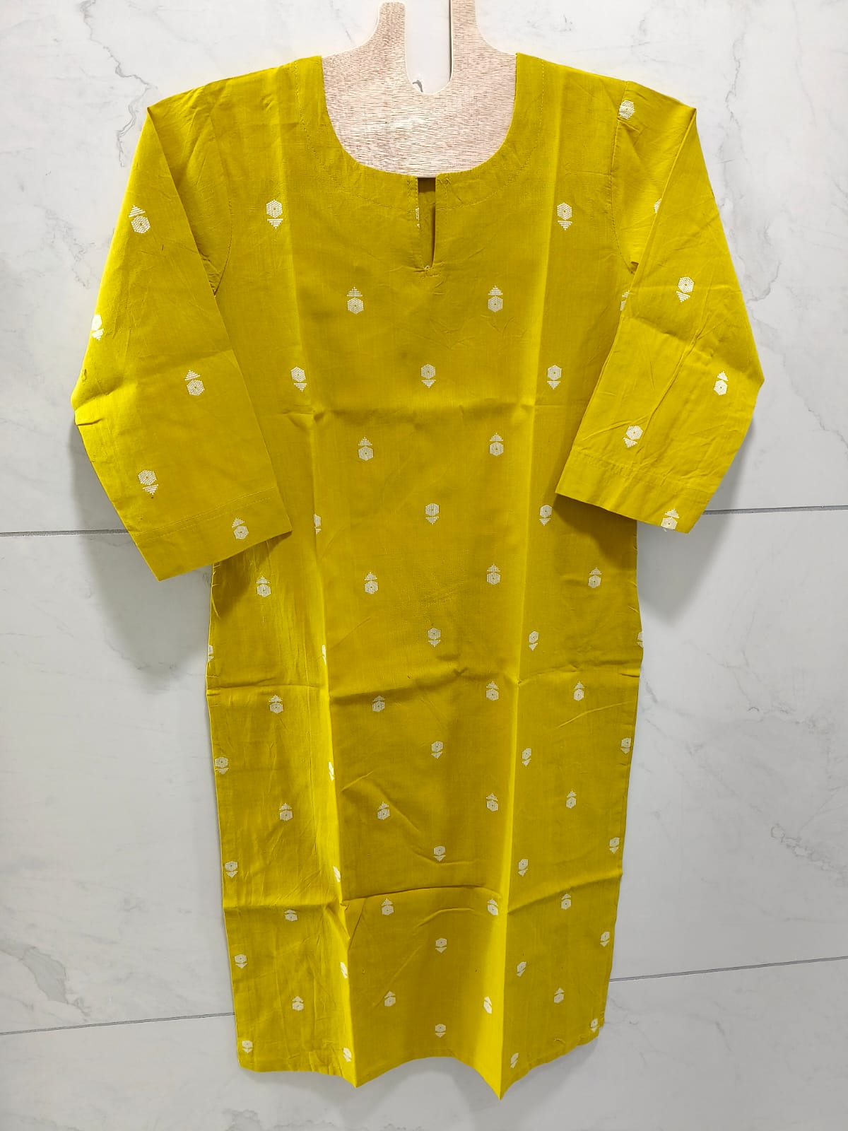 Mustard Yellow Cotton Kurti