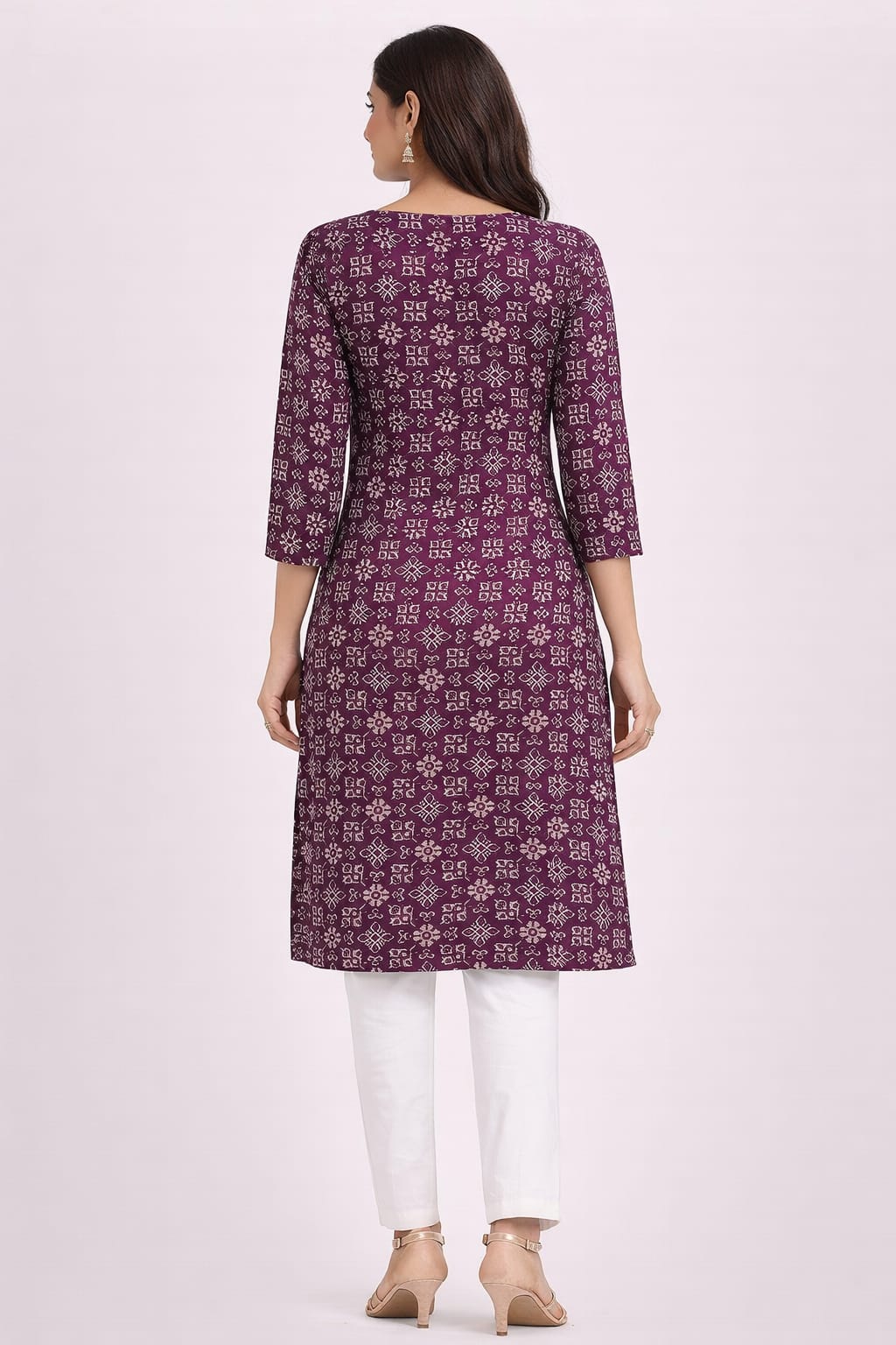 Wine Cotton Kurti