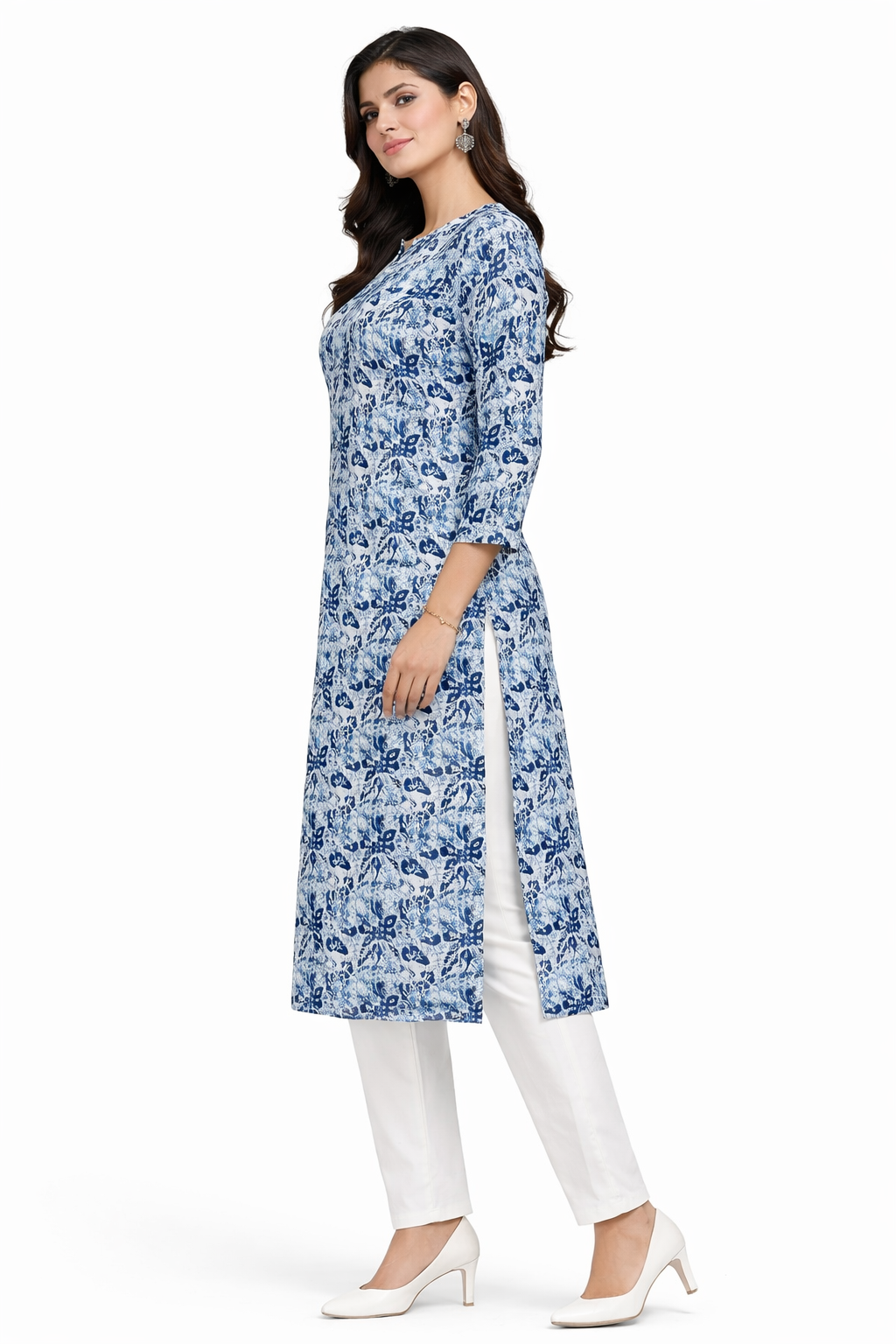 Light Blue Cotton Kurti