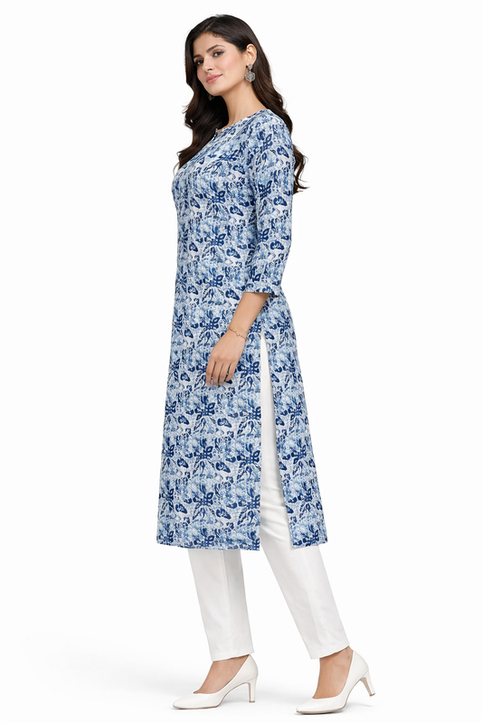 Light Blue Cotton Kurti