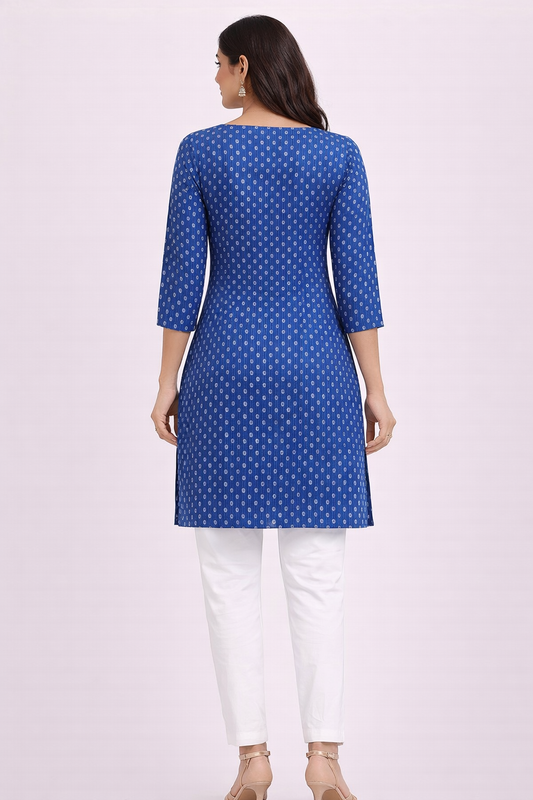 Royal BlueS Cotton Kurti
