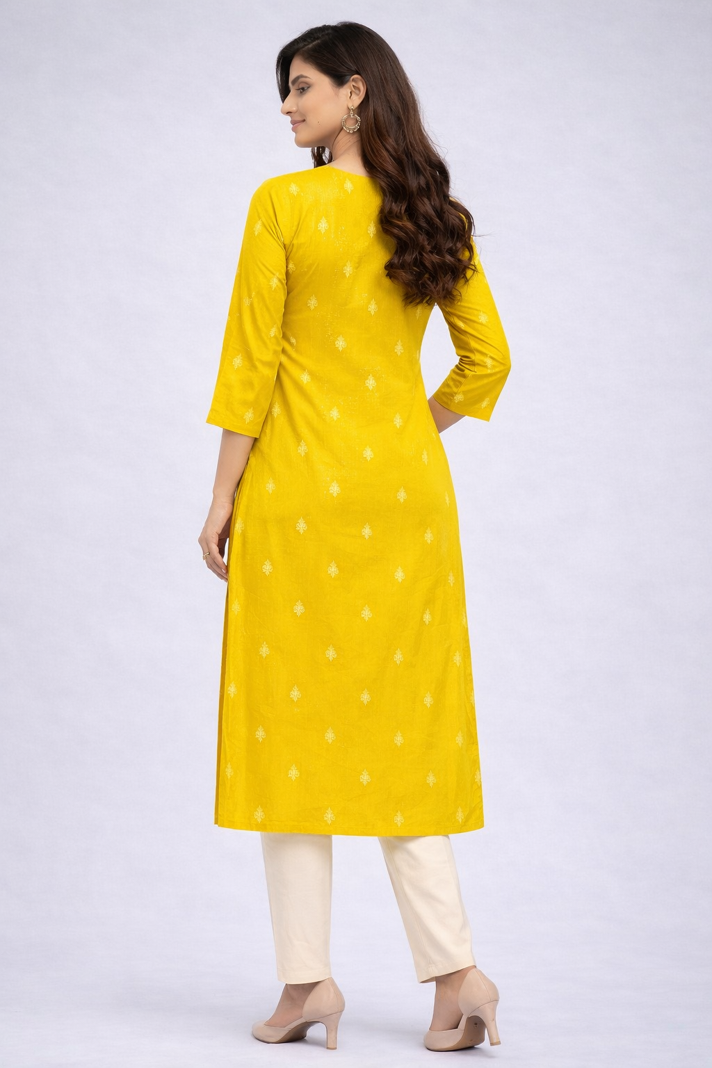 Mustard Yellow Cotton Kurti