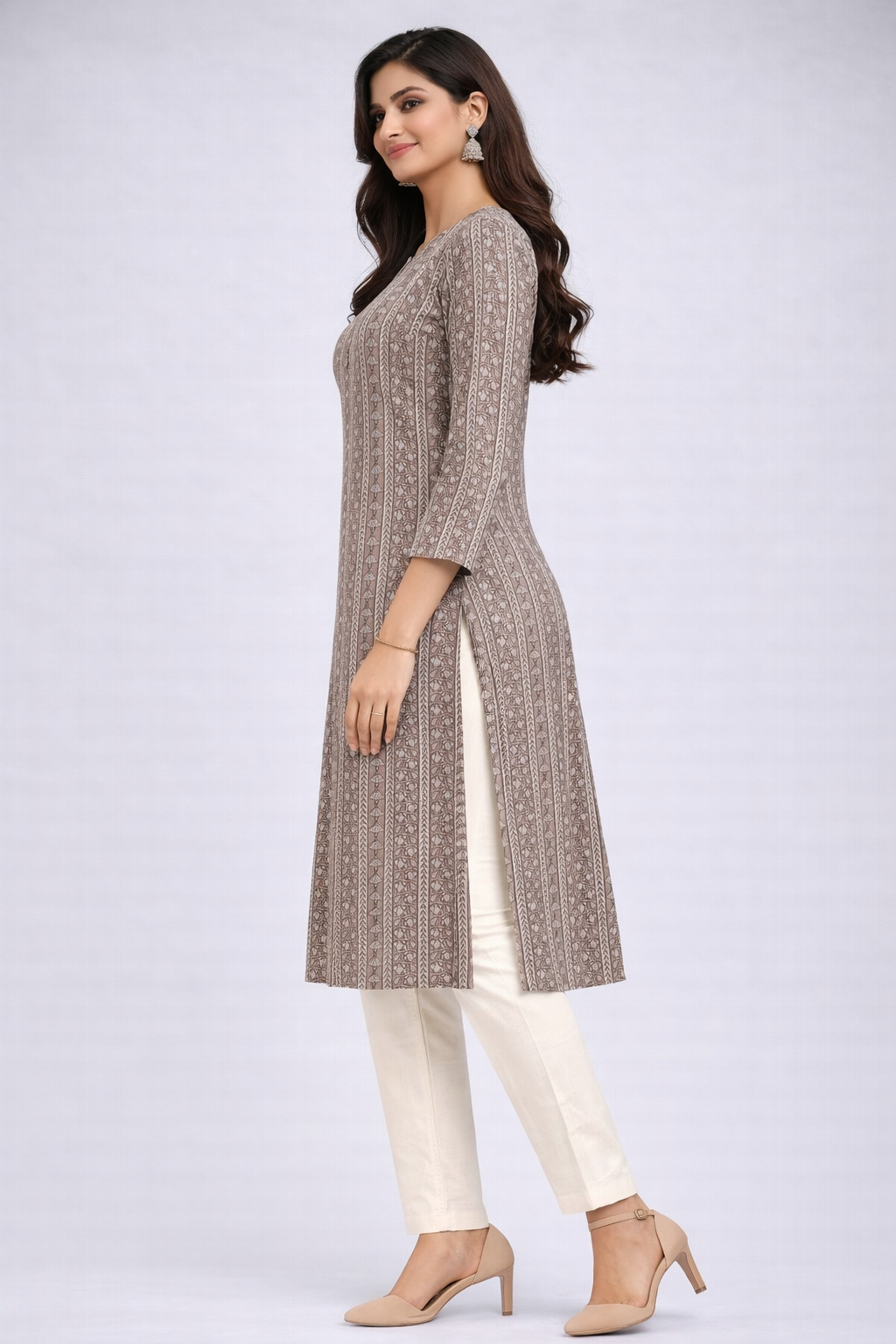 Warm Beige Cotton Kurti