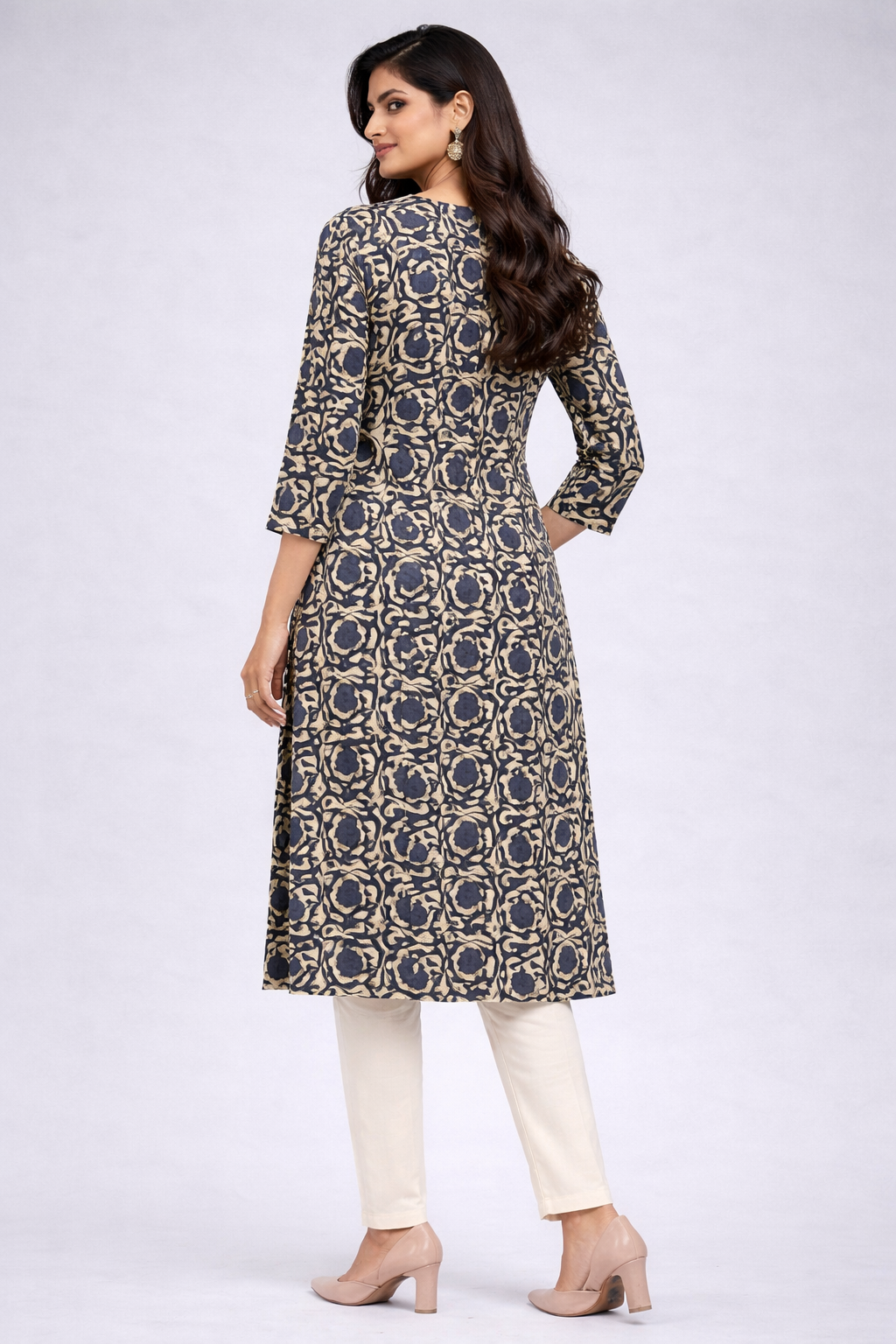 Beige Cotton Kurti