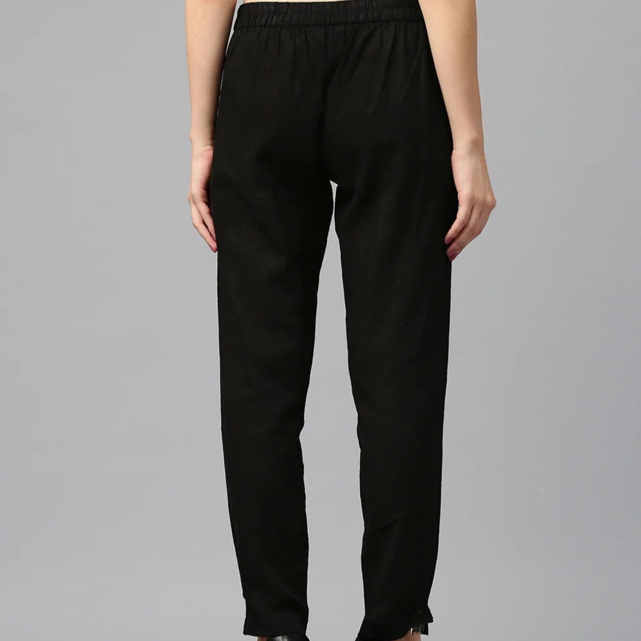 Black Cotton Loose fit Pant